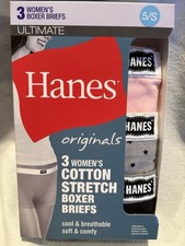 NEW Hanes Ultimate Original 3 Pack Cotton Stretch BOXER BRIEFS Size Small 5