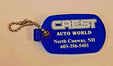Vintage Crest Auto World North Conway New Hampshire NH Keychain Key Ring Fob