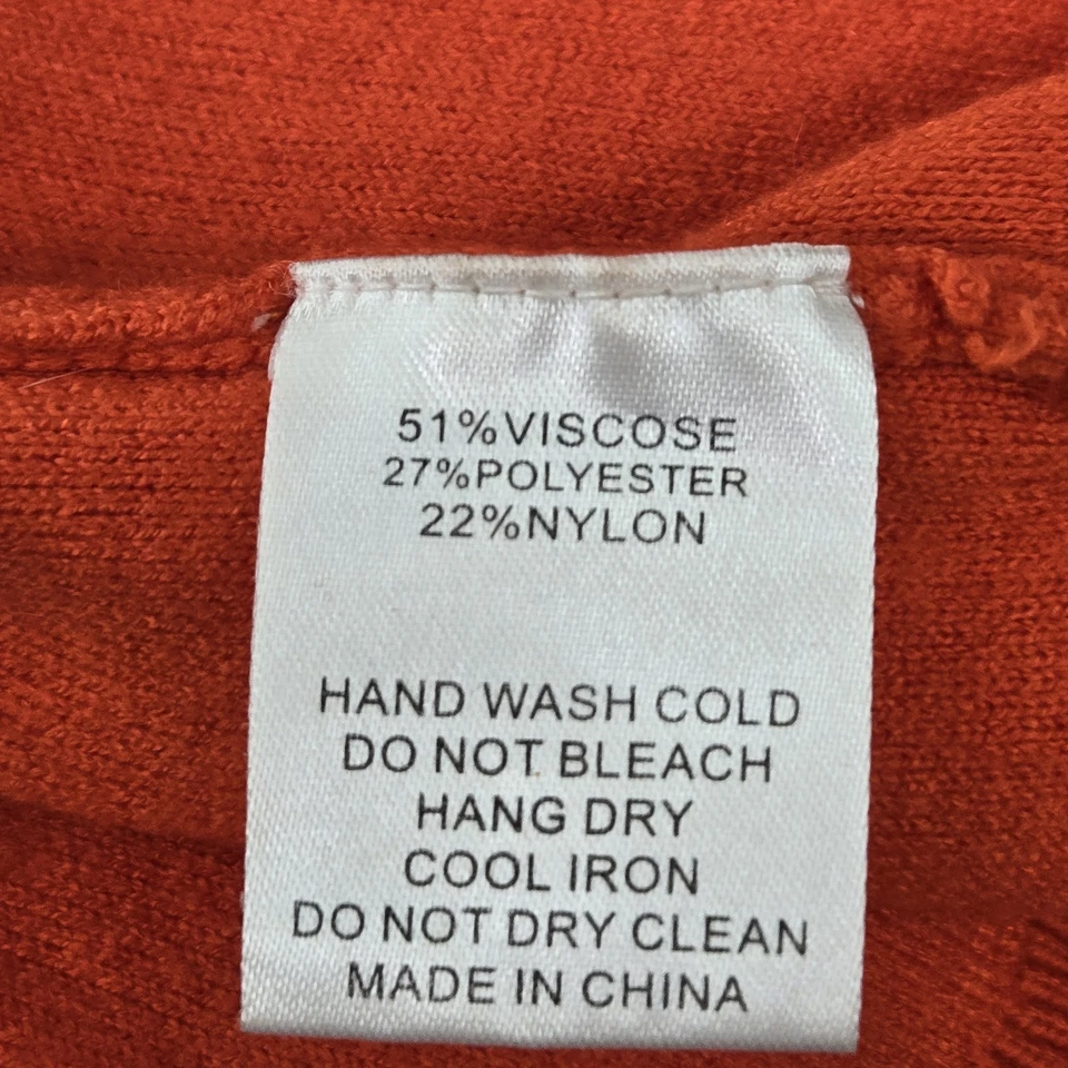 All:row Women Sweatshirt LARGE Orange Nylon Viscose Long Sleeve - Image 4 of 4