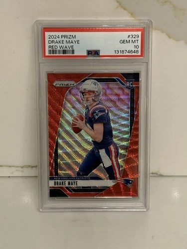 DRAKE MAYE 2024 Panini Prizm Red Wave Rookie /149 #329 PSA 10