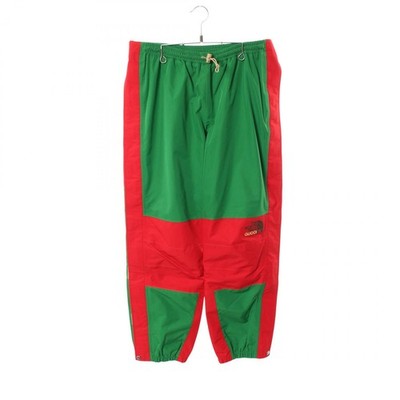 GUCCI × THE NORTH FACE Hose 663766 Polyester Grün Rot Gebraucht Herren Größe L