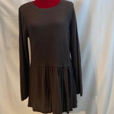 Brown knit sweater mini dress no labels size large cuteness overload GUC
