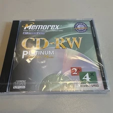 Memorex CD-RW Platinum 4x Rewritable Speed 650 Mb / 74 Minutes - Wrapped  NEW