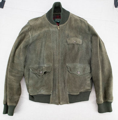 Vintage Polo Country Ralph Lauren Green Suede Leather Jacket Men's