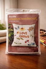 Vintage Bucilla Love Grows Crewel Embroidery Kit- Decorative Throw Pillow 16"
