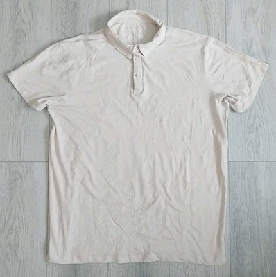 WESTON JON BOUCHER Mens Light Beige Short Sleeve Polo Shirt Size XL U6