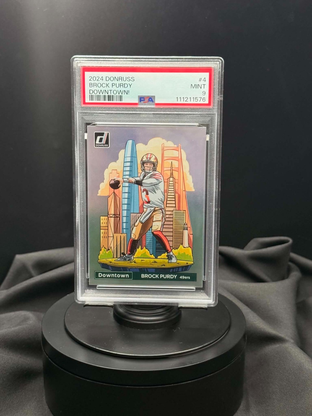 2024 Panini Donruss Brock Purdy Downtown! #4 PSA 9 Mint SSP Case Hit – San Franc