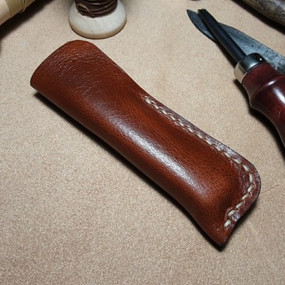Case Trapper Leather Slip Veg Tanned Leather In Nice Cognac Color 
