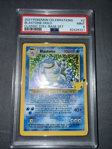 Blastoise 2/102 Celebrations: Classic Collection Holo PSA 9