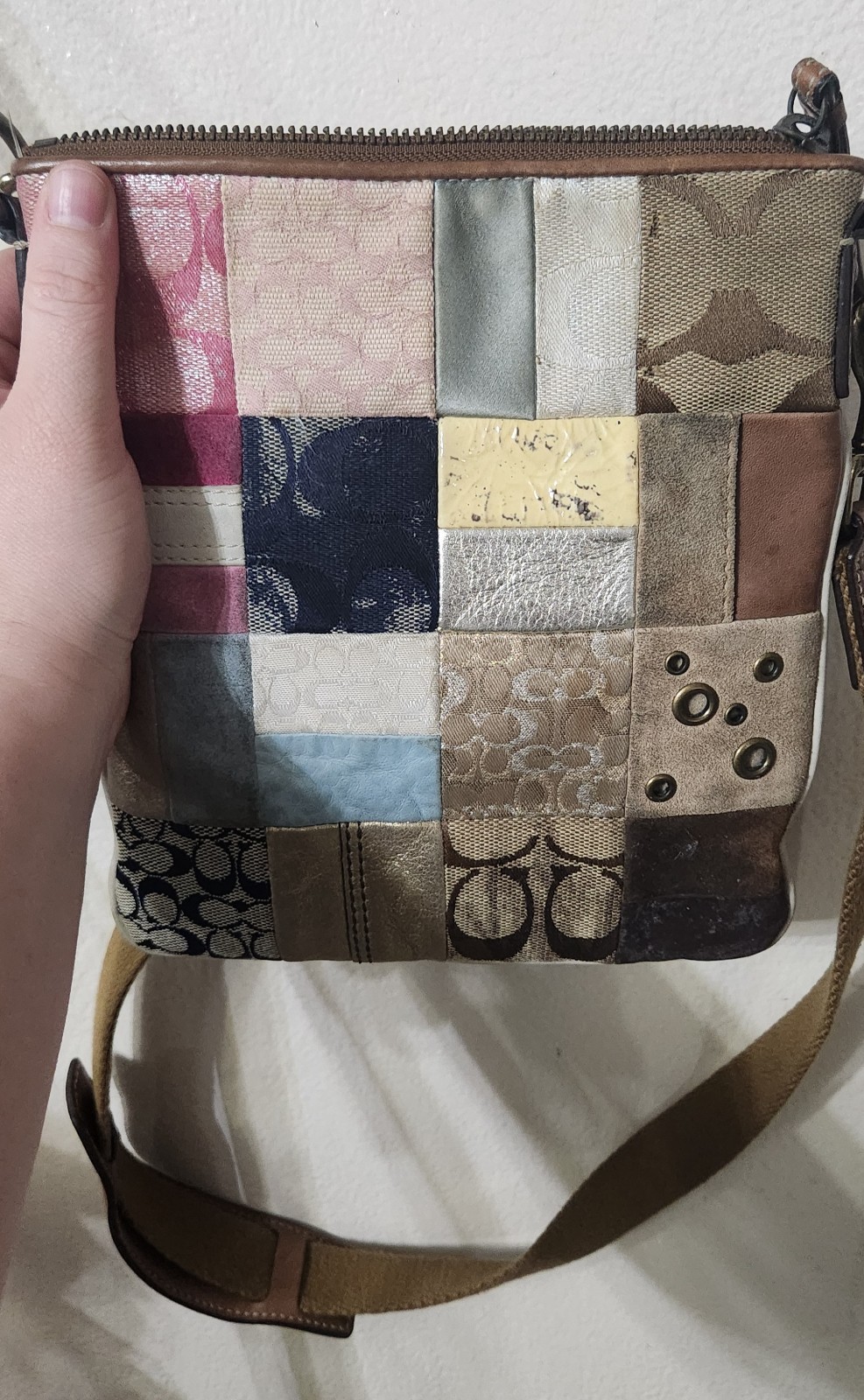 Coach Purse Gold-Crossbody Patchwork -- Genuine C… - image 3