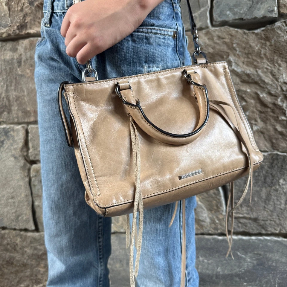 Rebecca Minkoff Mini Regan Satchel Tan Leather Crossbody Western Coastal Cowgirl - Image 2 of 4