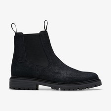 Clarks Mens Clarkridge Top Black Suede Ankle Boots,Chelsea Boots Oiled Suede