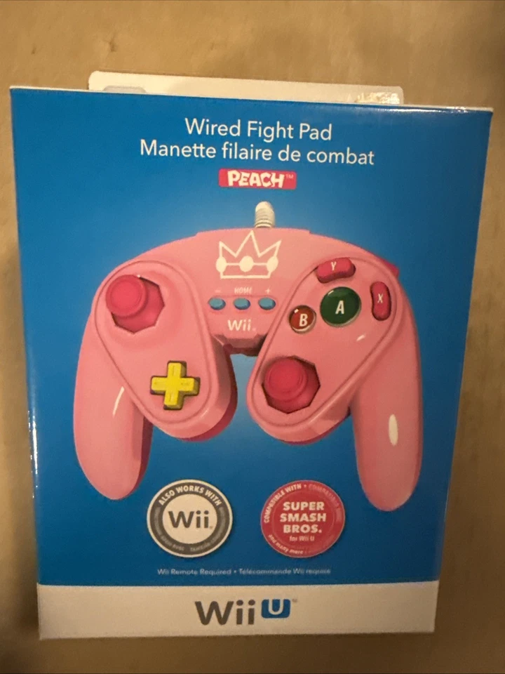 NEW Princess Peach Wired Fight Pad Nintendo Wii/Wii U PDP Controller Sealed - Image 2 of 4