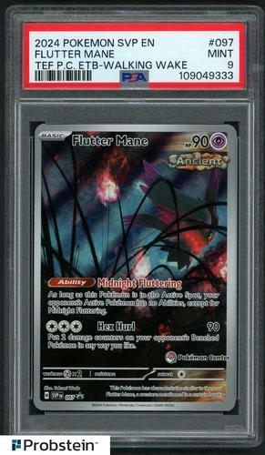 2024 Pokemon Temporal Forces Flutter Mane 97 PC ETB Walking Wake Promo PSA 9