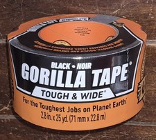 Gorilla Tape BLACK Tough Wide Roll 2.8 in. x 25yd Roll 116861