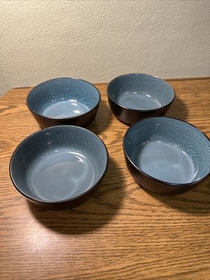 Pure Living Interior Design Soup/Salad Bowls Blue Speckled 6.5''x2.5'' Set of 4