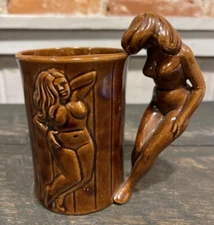 Vintage 1960'S Artmark Japan Risque Nude Go-Go Dancer Ceramic Mug - Rare