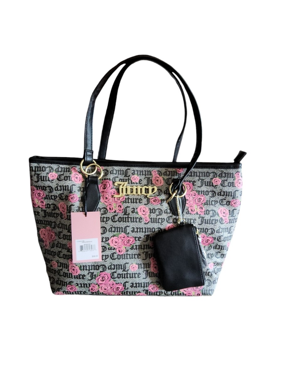 特価/完売前に【JUICY COUTURE】Lucy L トートバッグ 2色 Juicy Couture Pink Roses Handbag - Showstopper Tote — NEW | eBay