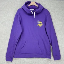 Junk Food Vikings Hoodie Womens Size L Purple Hooded Drawstring Kangaroo Pocket