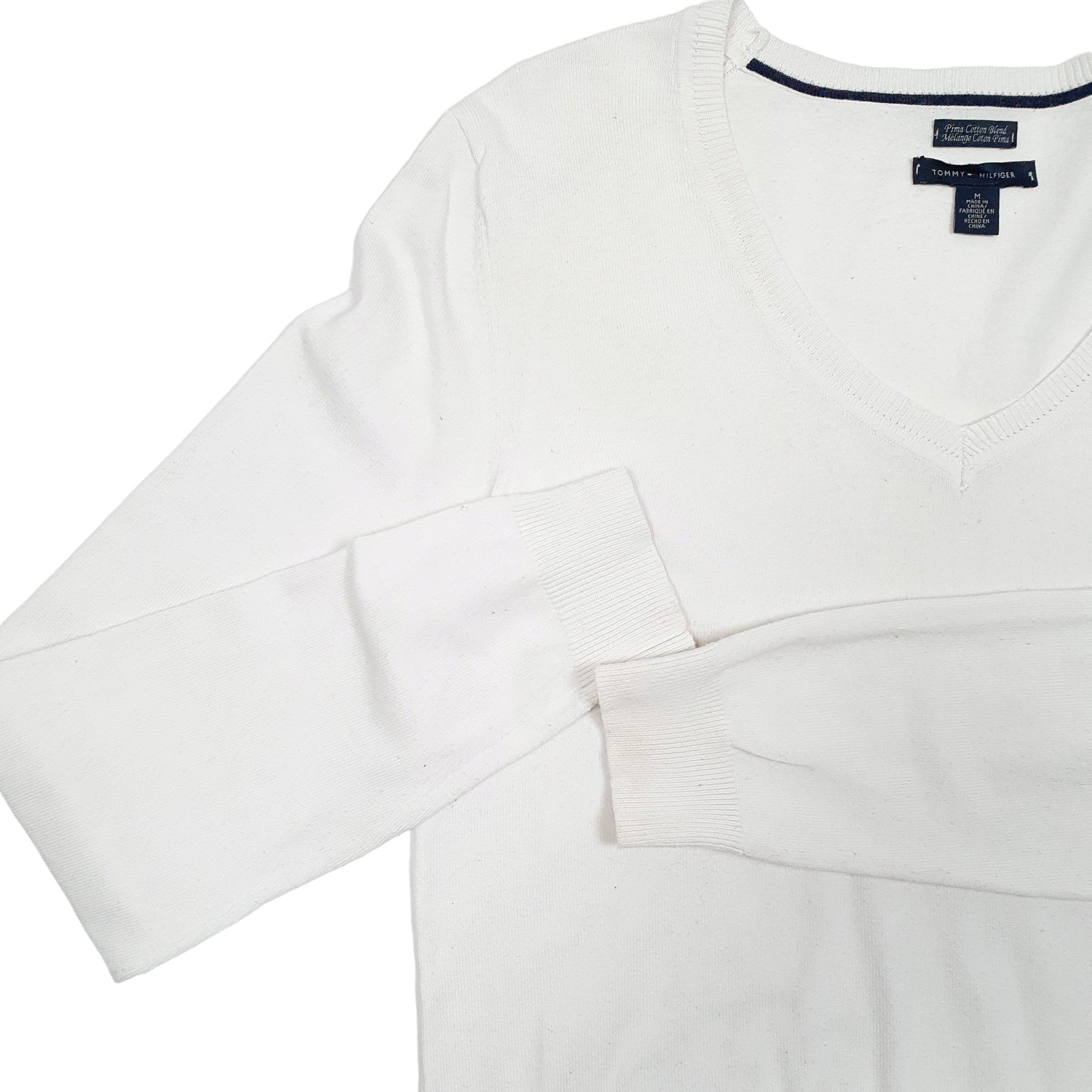 TOMMY HILFIGER V Neck Knit Jumper Sweatshirt Womens M image 4