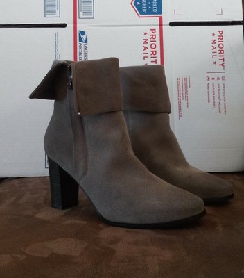 taupe heeled ankle boots