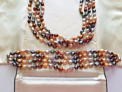 ZALES Multi Strand Real Pearl Necklace 