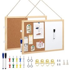 Cork Board White Board Combo 15.7 x 12 inches Whiteboard Bulletin 2 Pack