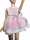 Vintage Barbie Clone British Crown Hong Kong Dress Red White Stripe Striped
