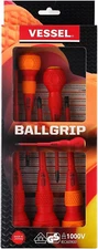 BALL GRIP Insulated Screwdriver 5PC. Set No.2005Pbu Made in Japan by