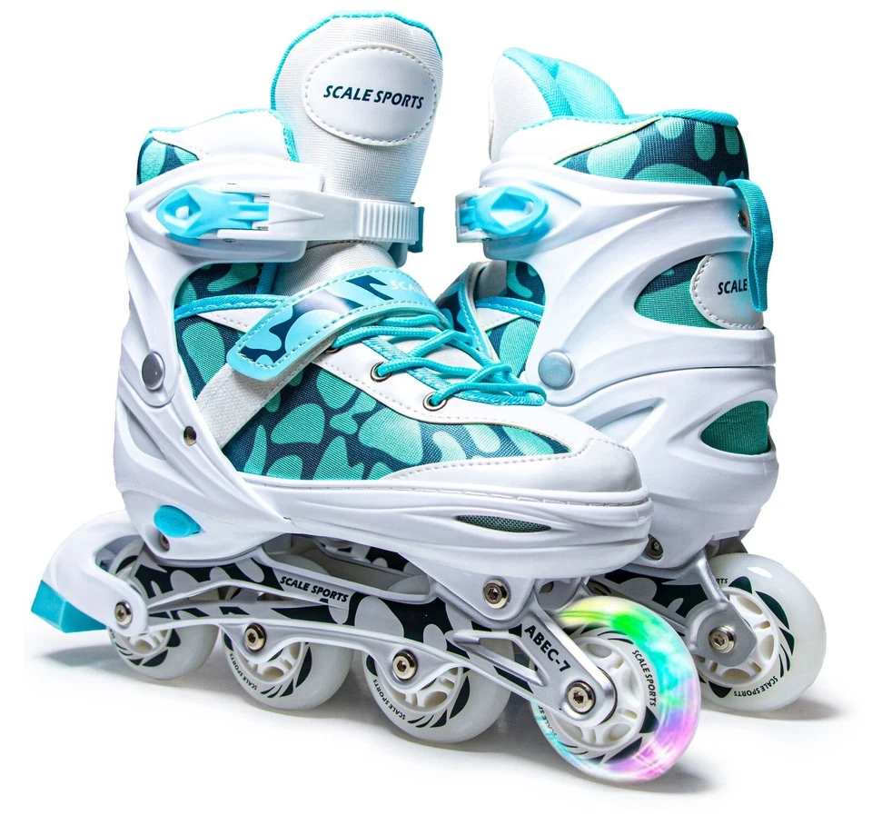 Inline Roller Skates Children's Kids Roller Skates Inline Adjustable Mint Purple - Image 2 of 4