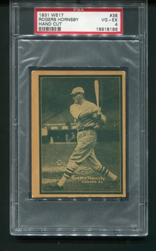1931 W517 Rogers Hornsby Hand Cut #38 PSA 4