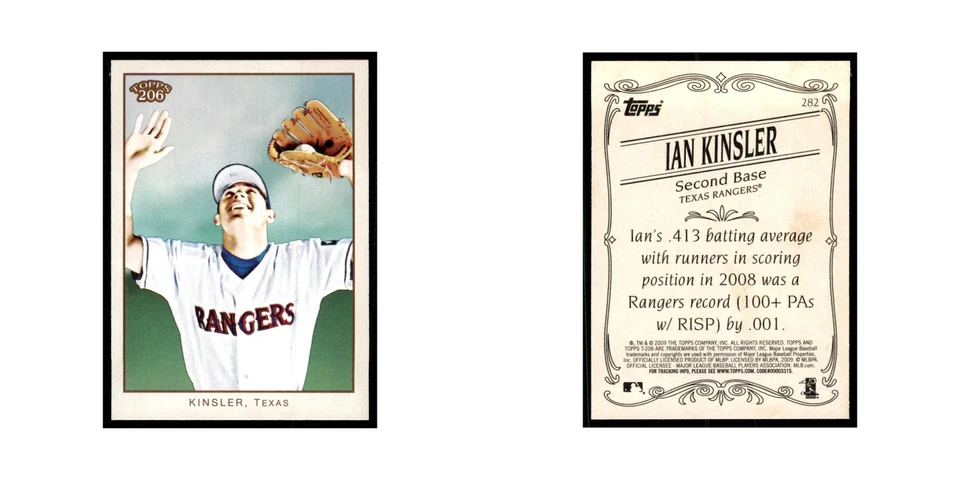 2009 Topps 206 Ian Kinsler Baseball Cards #282 - Image 3 of 3
