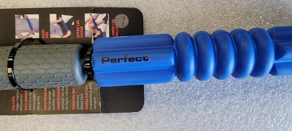 Bastón rodante de masaje de espuma de mano Perfect Fitness 20" punto gatillo NUEVO (19B) Foto 4 de 4