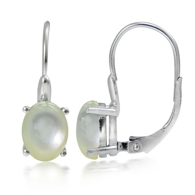 Ohrringe Sterlingsilber Perlmutt oval Leverback 