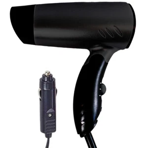12V Compact Foldable Voyage Festival Camping Portable dans voiture sèche cheveux- Noir