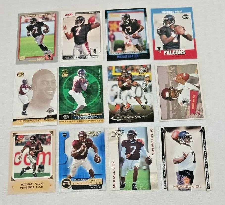 14 Diff 2001 MICHAEL VICK Rookie Card Lot RC NFL Football Topps Base Fleer  Crown | eBay