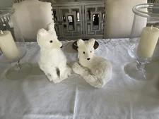 RARE Arctic White Foxes UNIQUE Realistic Looking Figurine Dolls