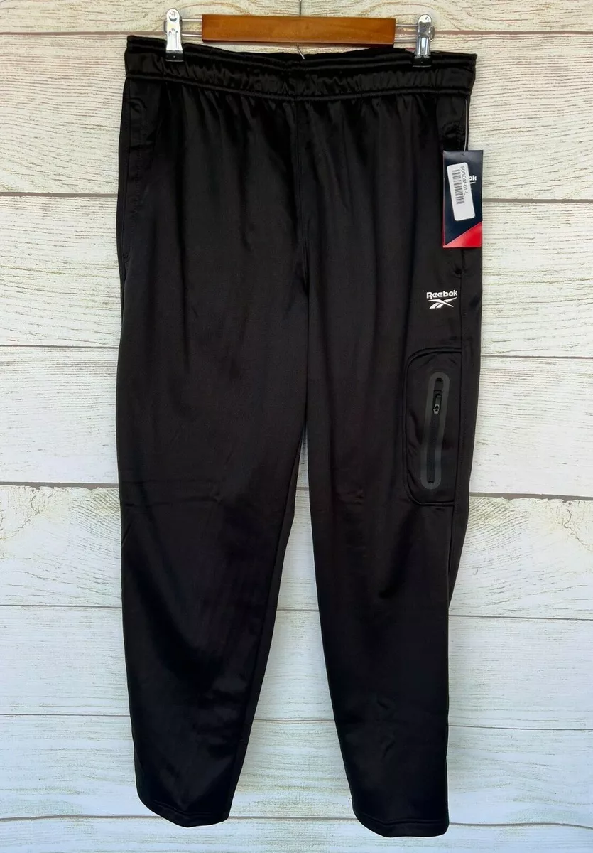 Reebok Athletic Pants Mens Size Small Black Tremont Slim Fit Fleece Pants New S