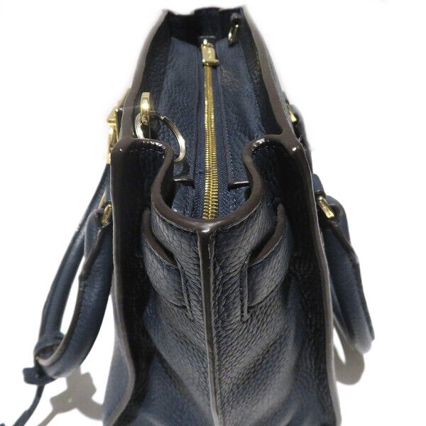 [Japan Used Bag] Michael Kors Navy Bag Handbag La… - image 9