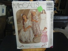 McCall's 7503 Girl's Dresses Pattern - Size 7/8/10
