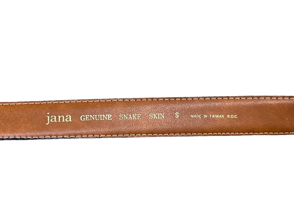 Jana Snakeskin Women’s Belt Small Genuine Leather Reptile Gray Authentic EUC - Изображение 3 из 4