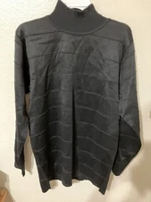 Vintage FIA ITALIA Handloomed Long Sleeve Black Tuttle Neck Size S