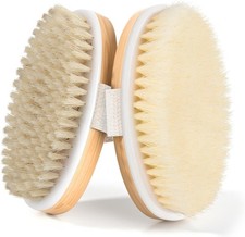 2 Pack Dry Brushing Body Brush, Natural and Soft Bristle Shower Brush for Body C