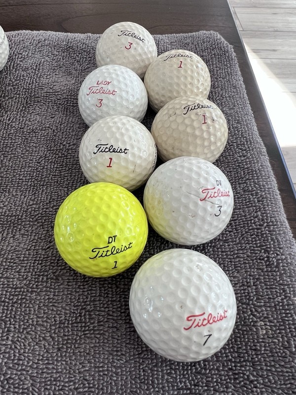 8 Vintage Titleist Mix Premium Rare Used Golf Balls See Pics Acushnet