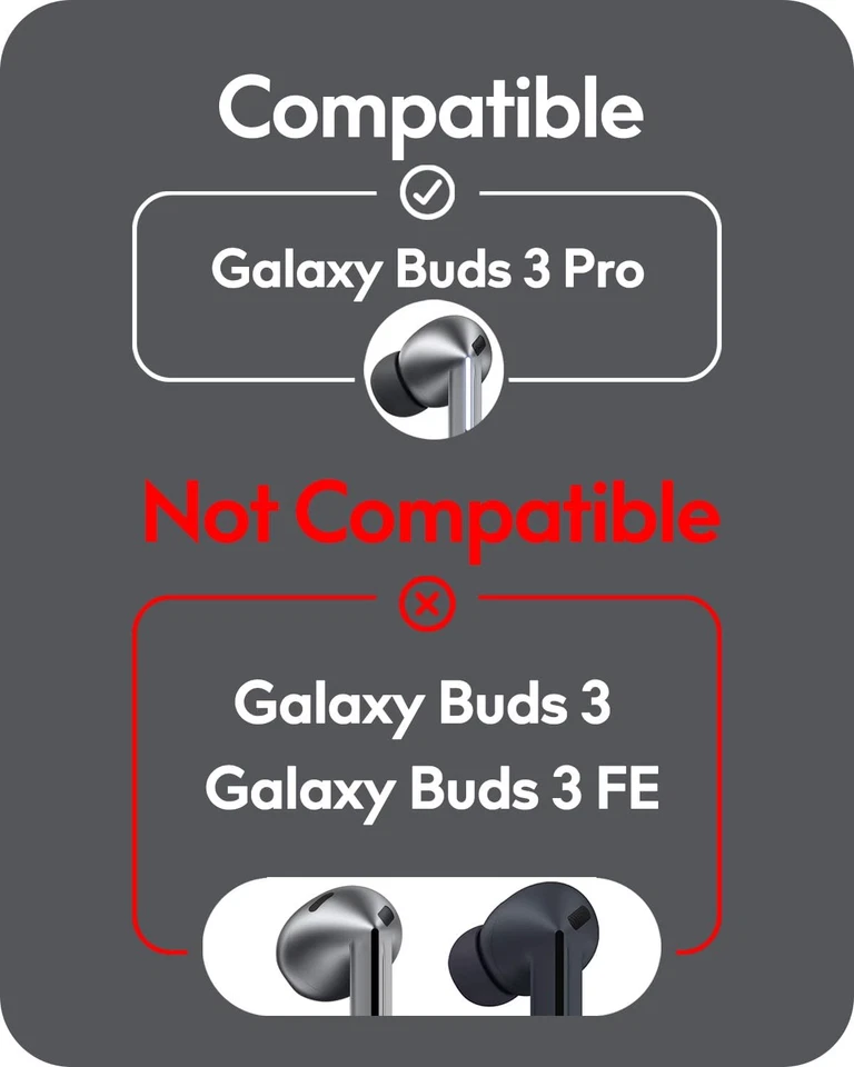 3 pares de fundas de ganchos para orejas para Samsung Galaxy Buds 3 Pro [bolsa de almacenamiento agregada] hormiga Foto 2 de 4