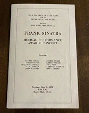 Frank Sinatra Program from The 12th Annual FS Awards Ceremony at UCLA 1978