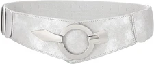 Jasgood Women Wide Stretchy Belt Silver 77cm Elastic - BRAND NEW
