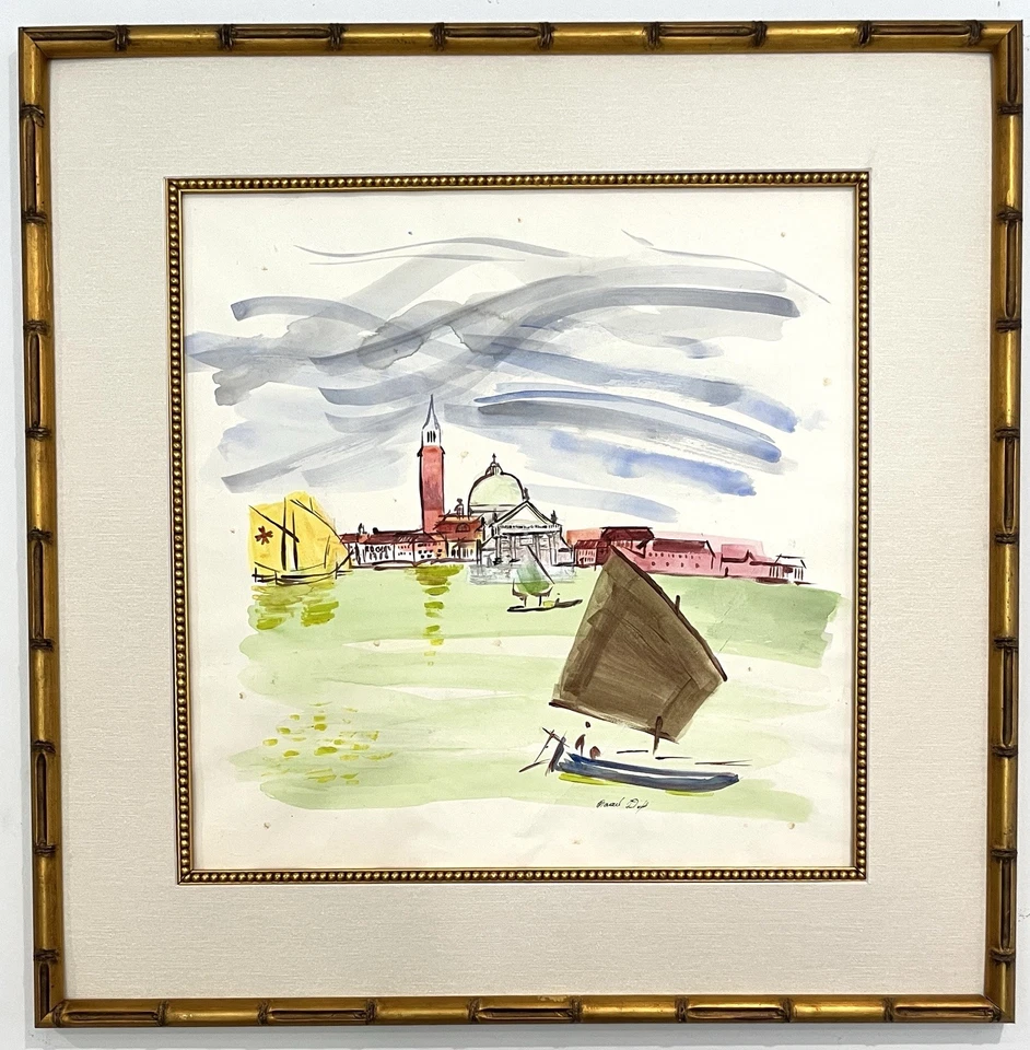 Raoul Dufy Watercolor signed style of (1877 – 1953) Art Hand painting French - Image 3 of 4