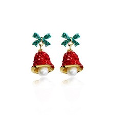Christmas Earrings for Women Cute Christmas Tree Bell Drop Dangle Earrings - 01