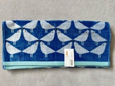 SCION Living Lintu Kissing Birds Denim Hand Towel.  Blue. 50x90cm Cotton